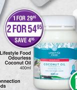 Lifestyle Food Odourless Coconut Oil 400ml-For 2