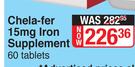 Chela-Fer 15mg Iron Supplement-60 Tablets