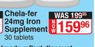 Chela-Fer 24mg Iron Supplement-30 Tablets