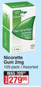 Nicorette Gum 2mg-105 Pack Assorted