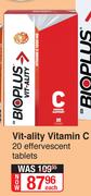 Bioplus Vit-Ality Vitamin C (20 Effervescent Tablets)-Each
