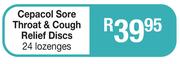 Cepacol Sore Throat & Cough Relief Discs-24 Losenges