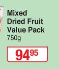 Lifestyle Food Mixed Dried Fruit Value Pack-750g