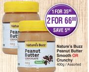 Nature's Buzz Peanut Butter (Smooth Or Crunchy) Assorted- 400g