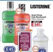 Listerine Smart Rinse Kids Mouthwash Assorted-500ml Each