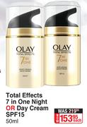 Olay Total Effects 7 In One Night Or Day Cream SPF15-50ml Each