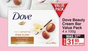 Dove Beauty Cream Bar Value Pack-4 x 100g Per Pack
