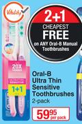 Oral-B Ultra Thin Sensitive Toothbrushes-2's Per Pack