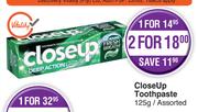 CloseUp Toothpaste Assorted-For 2 x 125g