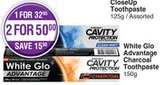 White Glo Advantage Charcoal Toothpaste-For 1 x 150g