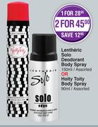 Lenthetic Solo Deodorant Body Spray Assorted 150ml Or Hoity Toity Body Spray Assorted 90ml-For 1