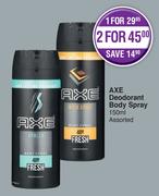 Axe Deodorant Body Spray Assorted-For 2 x 150ml