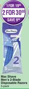 Max Shave Men's 2-Blade Disposable Razors-5 Pack