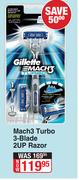 Gillete Mach 3 Turbo 3-Blade 2UP Razor