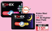 Kotex Maxi 8 Super Or All Nighter Maxi Pads (8 Pack)-Per Pack
