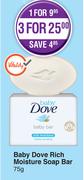 Dove Baby Dove Rich Moisture Soap Bar-For 1 x 75g 