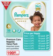 Pampers Premium Care Nappies Value Pack (Assorted Sizes And Quantities)-Per Pack
