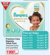 Pampers Premium Care Nappies Value Pack (Assorted Sizes & Quantities)-Per Pack