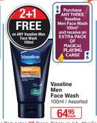 Vaseline Men Face Wash Assorted-100ml Each