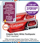 Colgate Optic White Toothpaste Assorted-For 3 x 75ml