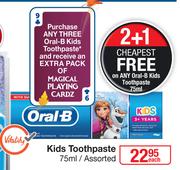 Oral-B Kids Toothpaste Assorted-75ml Each