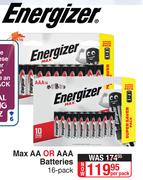 Energizer Max AA Or AAA Batteries-16 Per Pack