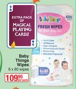 Baby Things Wipes-6 x 80 Wipes Per Pack