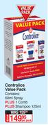 Controlice Value Pack 60ml Spray + 1 Comb + Shampoo 125ml-Per Pack
