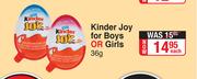Kinder Joy For Boys Or Girls-36g Each