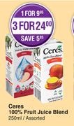 Ceres 100% Fruit Juice Blend Assorted-For 3 x 250ml