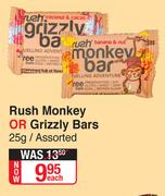 Rush Monkey Or Grizzly Bars Assorted-25g Each