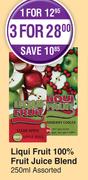 Liqui Fruit 100% Fruit Juice Blend Assorted-For 3 x 250ml