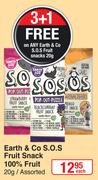 Earth & Co S.O.S Fruit Snack 100% Fruit Assorted-20g Each