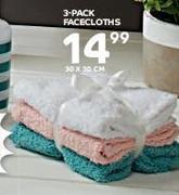 3-Pack Facecloths 30X30cm