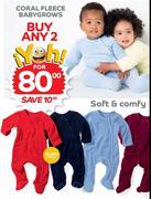Coral Fleece Babygrows-For Any 2