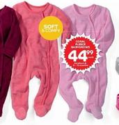 Coral Fleece Babygrows-Each