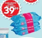 Cuddlesome 3 Pack Wet Wipes (80's Pack)