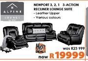 Alpine Newport 3, 2, 1 3 Action Recliner Lounge Suite