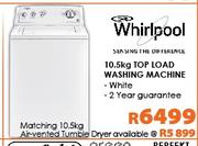 Whirlpool 10.5Kg Top Load Washing Machine