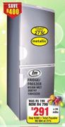 FM 273Ltr Metallic Fridge/Freezer BS308 MET