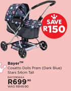 Bayer Cosatto Dolls Pram (Dark Blue) Stars 54cm Tall BAY12906AA