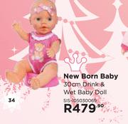 New Born Baby 30cm Drink & Wet Baby Doll SIS-105030069