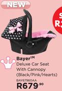 Bayer Deluxe Car Seat With Canopy (Black/Pink/Hearts) BAY67960AA