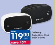 Safeway Radio Alarm Clock Black Or White-Each