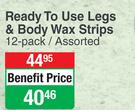 Hair Go Ready To Use Legs & Body Wax Strips Assorted-12Pack