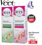 Veet Hair Removal Cream Assorted-100ml Each