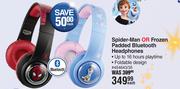 Disney Spider Man Or Frozen Padded Bluetooth Headphones-Each