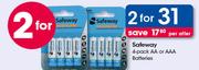 Safeway 4 Pack AA Or AAA Battries-For 2