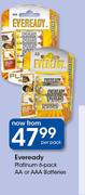 Eveready Platinum 6-Pack AA Or AAA Batteries-Per Pack