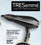 TRESemme 1800W Salon Professional Lightweight AC Hair Dryer